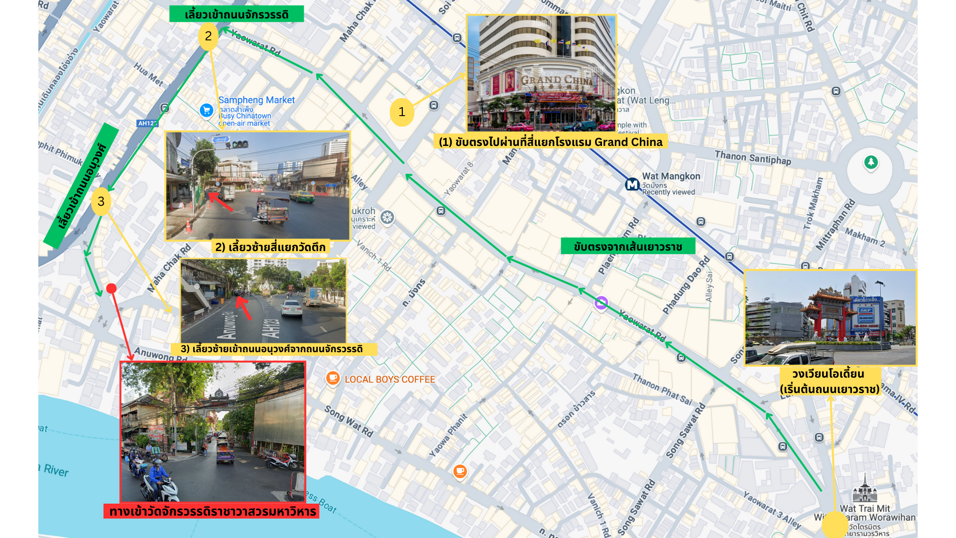 แผนที่การเดินทางไปวัดจักรวรรดิฯ
